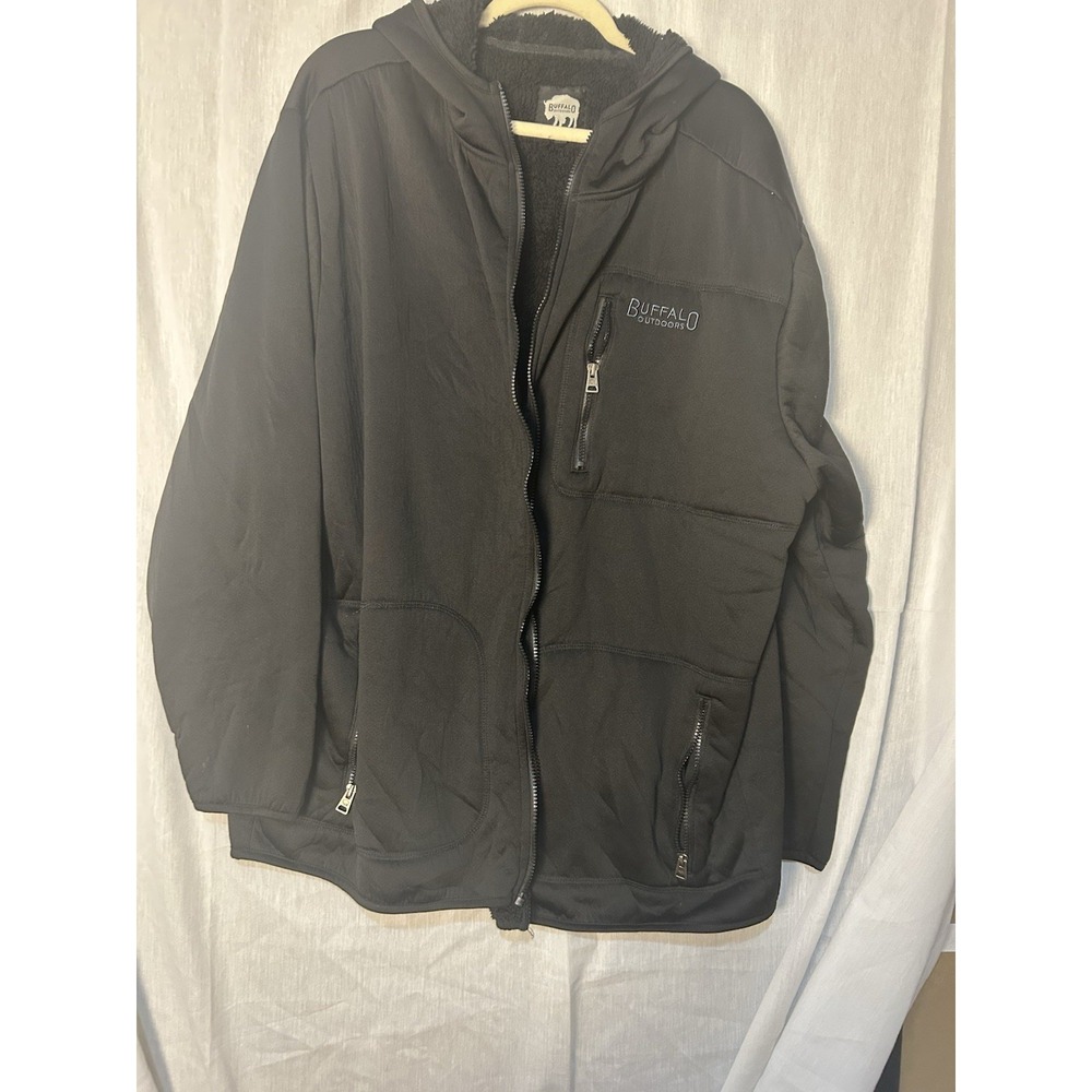 Buffalo Outdoors Fleece Lined Jacket 2XL Hood Full Zip Warm Cozy